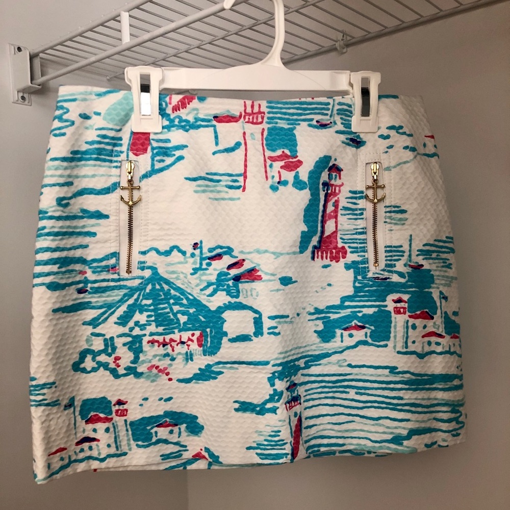 LILLY PULITZER TATE Watch Out Lighthouse Zip Skirt